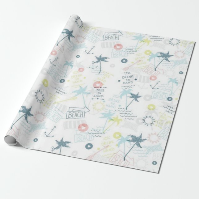 Summer pattern wrapping paper (Unrolled)