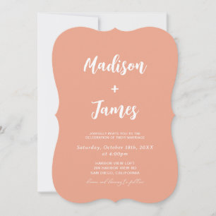 Summer Peach Orange Wedding  Invitation