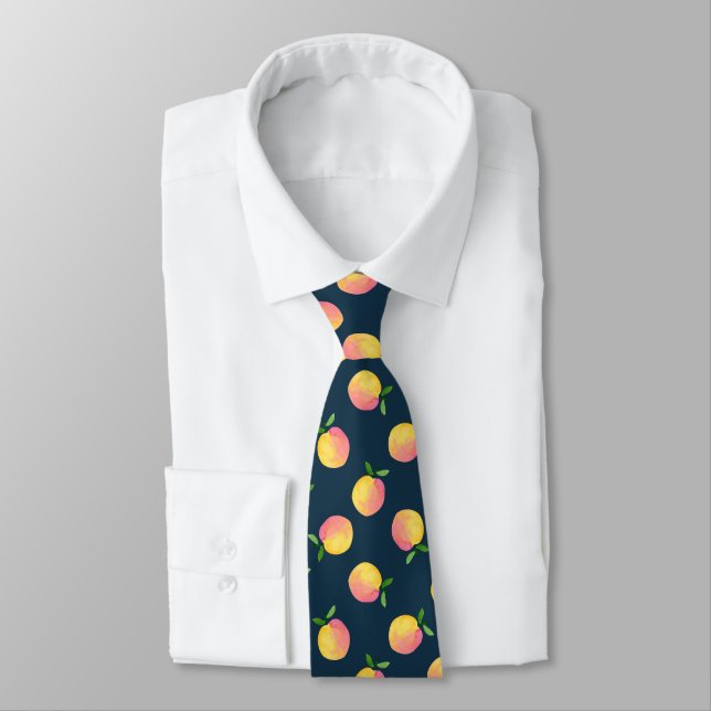 Summer Peach Pattern Tie (Tied)