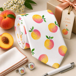 Summer Peach Pattern Tie