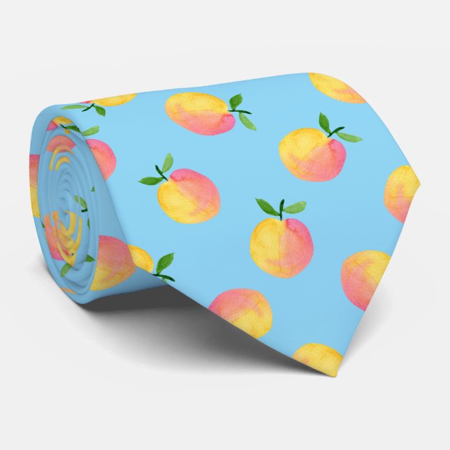 Summer Peach Pattern Tie (Rolled)