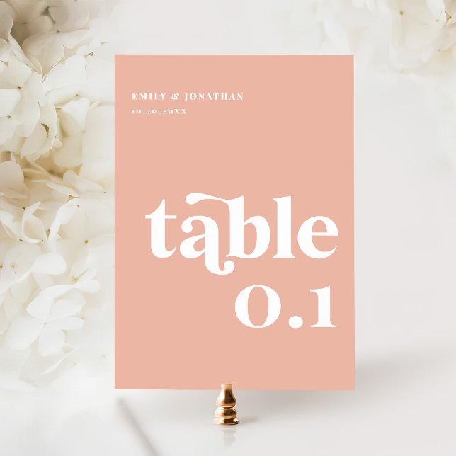 Summer Peach Sunset Wedding Table Number (Creator Uploaded)