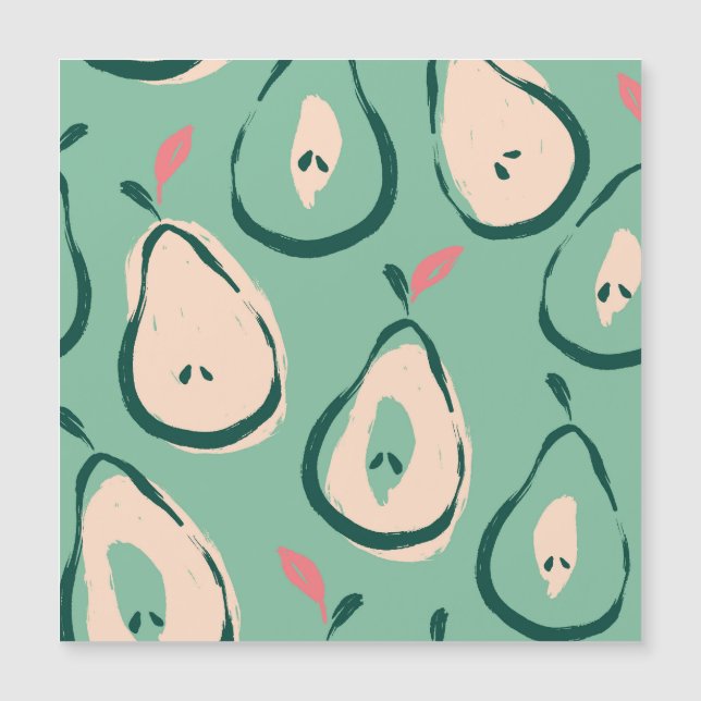 Summer pears: fresh fruit pattern. (Front)