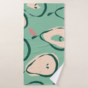 Summer pears: fresh fruit pattern. bath towel
