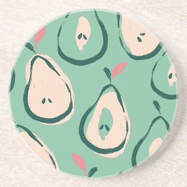 Summer pears: fresh fruit pattern. coaster (Front)