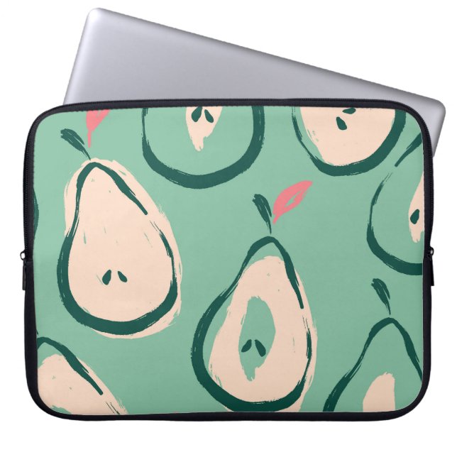 Summer pears: fresh fruit pattern. laptop sleeve (Front)