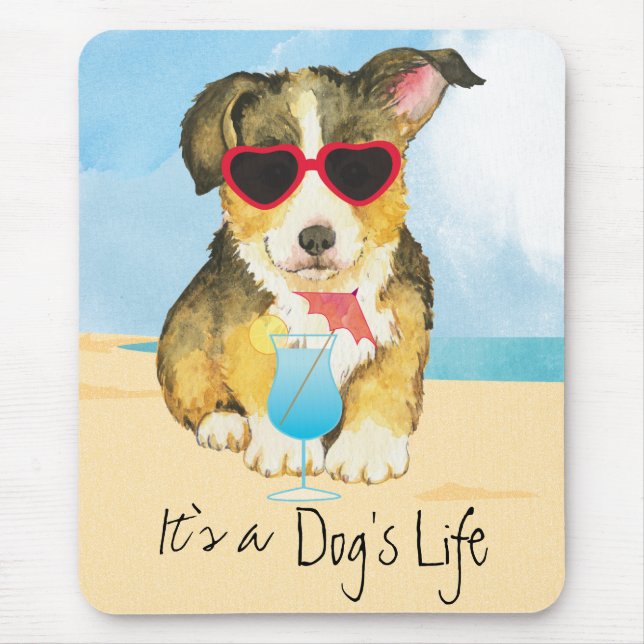 Summer Pembroke Welsh Corgi Mouse Mat (Front)