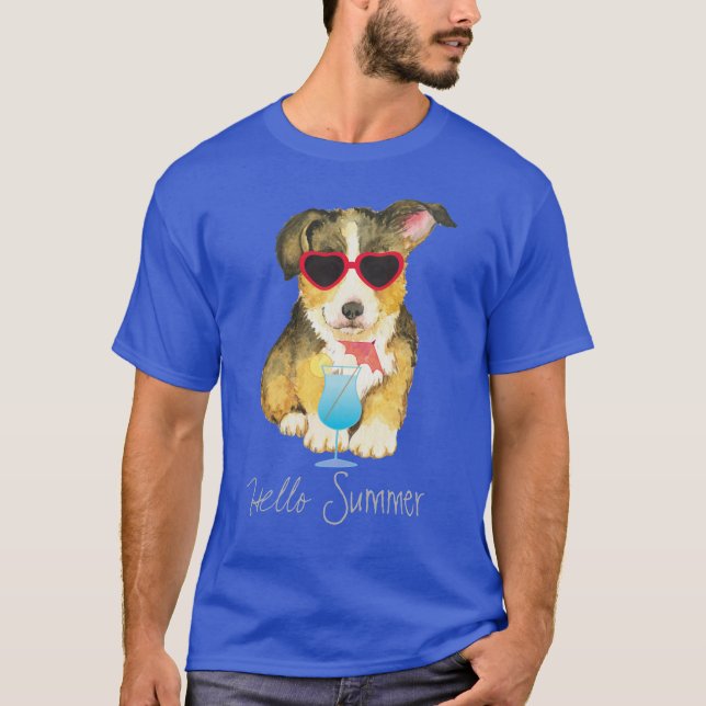 Summer Pembroke Welsh Corgi T-Shirt (Front)
