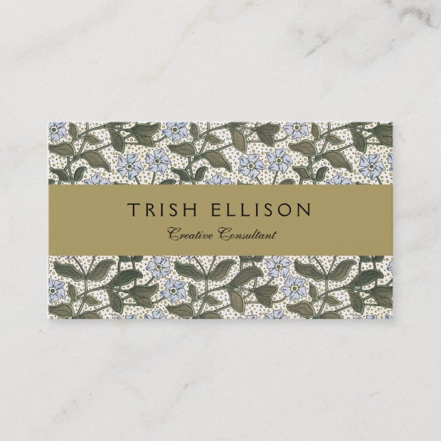 Summer Periwinkle Flower Pretty Elegant Floral Business Card (Front)