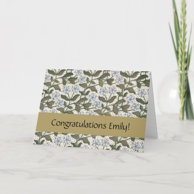 Summer Periwinkle Flower Pretty Elegant Floral Card (Front)