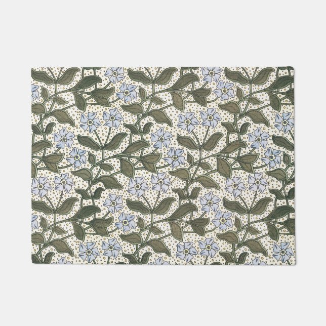 Summer Periwinkle Flower Pretty Elegant Floral Doormat (Front)
