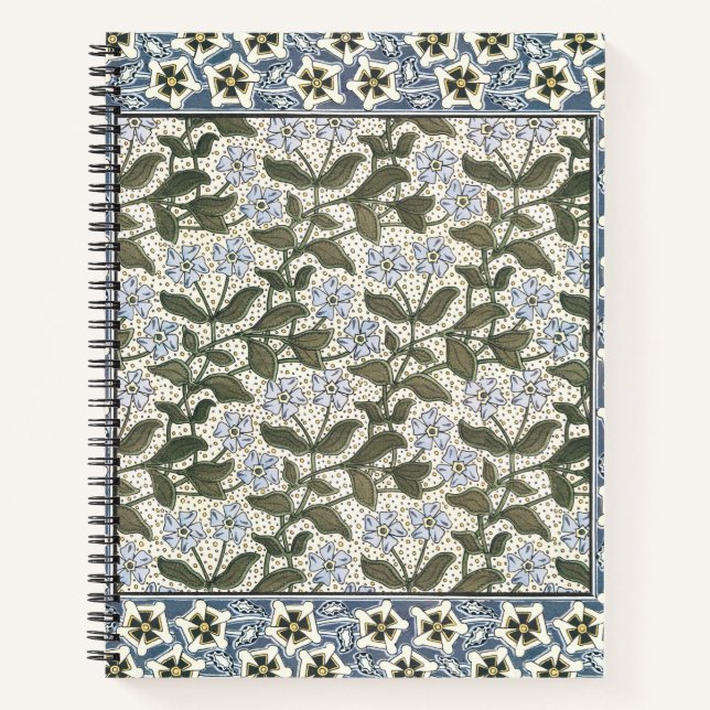 Summer Periwinkle Flower Pretty Elegant Floral Notebook (Front)