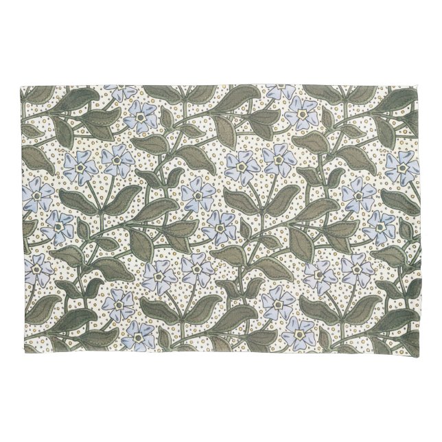 Summer Periwinkle Flower Pretty Elegant Floral Pillowcase (Front)