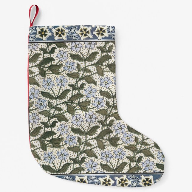 Summer Periwinkle Flower Pretty Elegant Floral Small Christmas Stocking (Front)