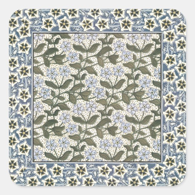 Summer Periwinkle Flower Pretty Elegant Floral Square Sticker (Front)