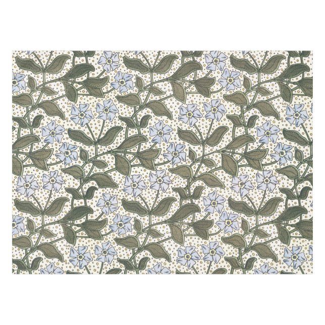 Summer Periwinkle Flower Pretty Elegant Floral Tablecloth (Front (Horizontal))