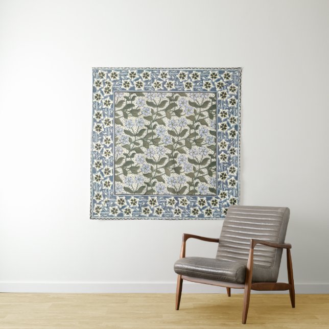 Summer Periwinkle Flower Pretty Elegant Floral Tapestry (In Situ)