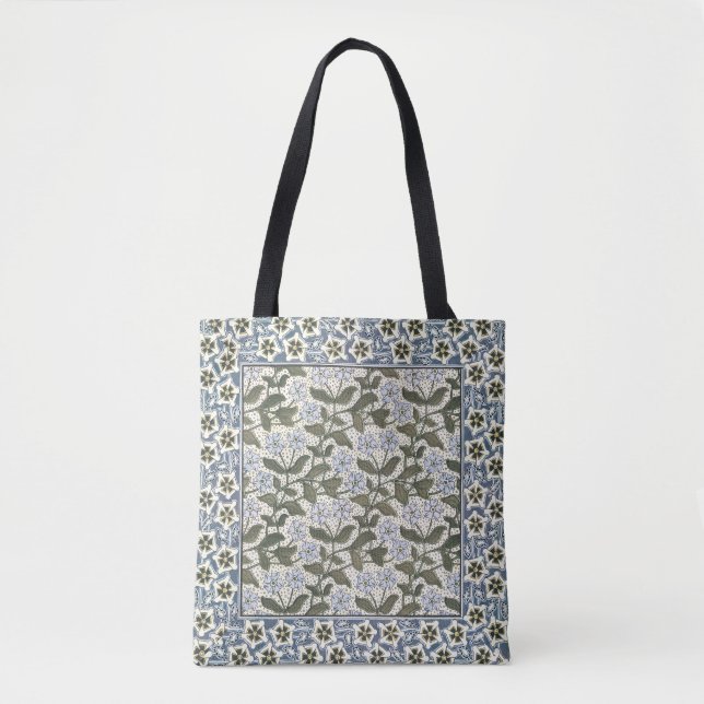 Summer Periwinkle Flower Pretty Elegant Floral Tote Bag (Front)