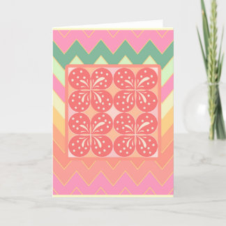 Summer petals zig zag thank you card