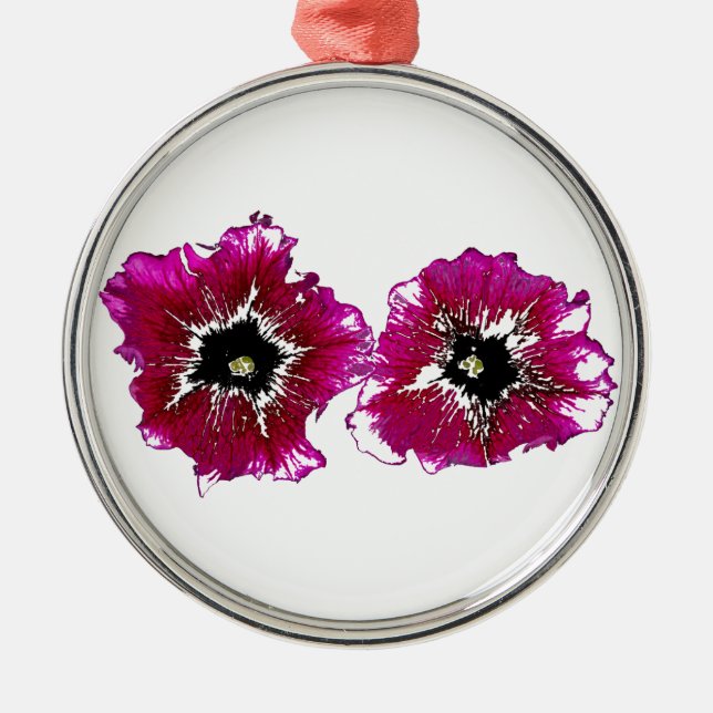 Summer Petunias Metal Tree Decoration (Front)