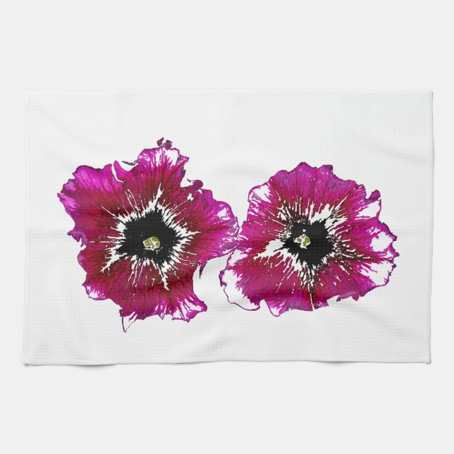 Summer Petunias Tea Towel (Horizontal)