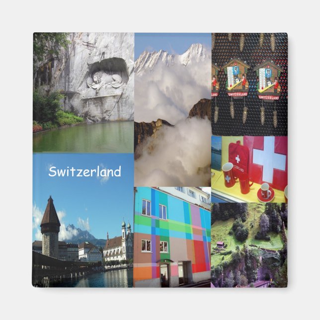 Summer Photo Collage of Switzerland Magnet (Front)