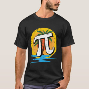Summer Pi Day Retro Beach Math Symbols Teacher Stu T-Shirt