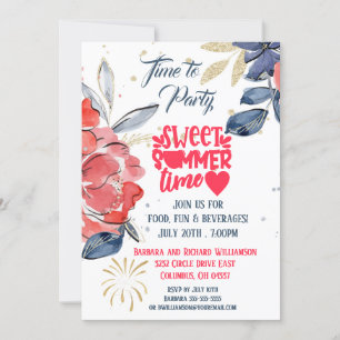 Summer Picnic Barbeque Party Invitation