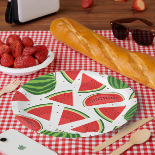 Summer Picnic BBQ, Kids Birthday Party Watermelon Paper Plate