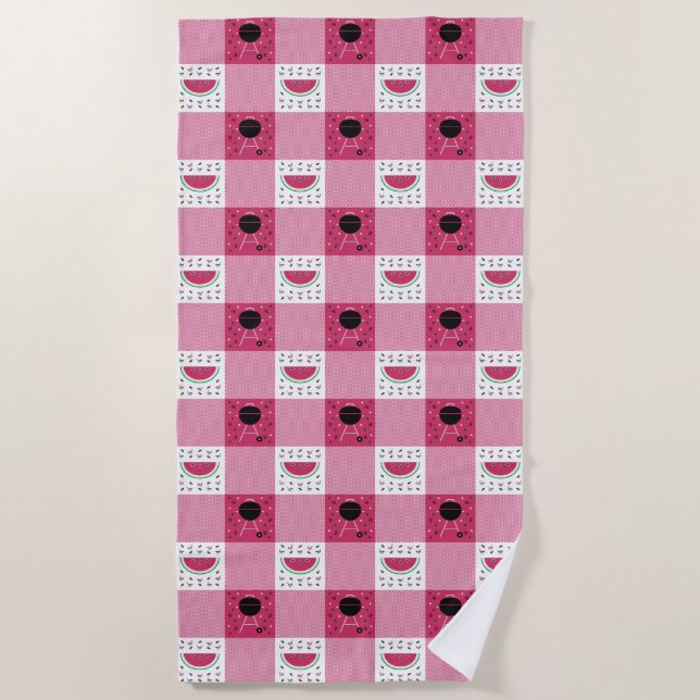 Summer Picnic Beach Towel (Front)
