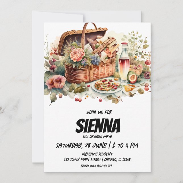 Summer Picnic country side view Invitation (Front)