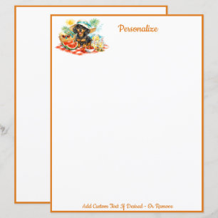 Summer Picnic Dachshund Puppy Dog Writing Paper