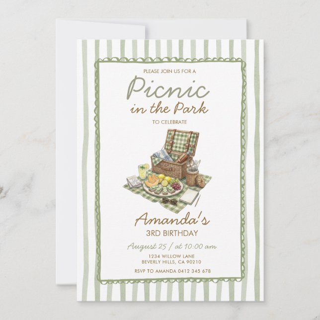 Summer Picnic in the Park Invitation (Front)