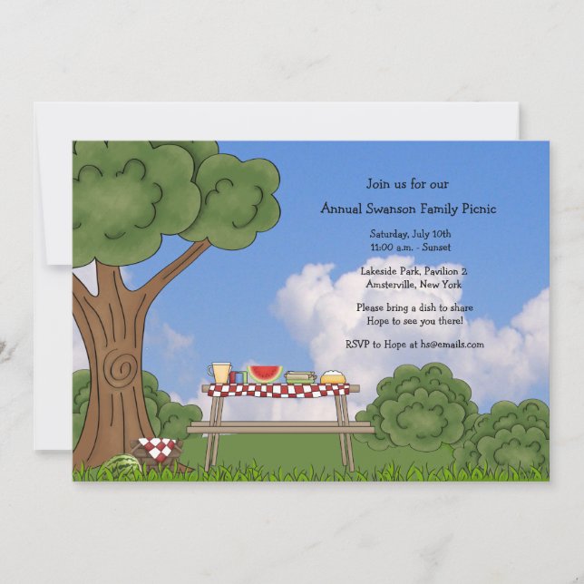 Summer Picnic Invitation (Front)