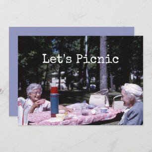Summer Picnic Old Ladies Decked Out For Lunch Invitation