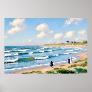 Summer picnic on the coast poster