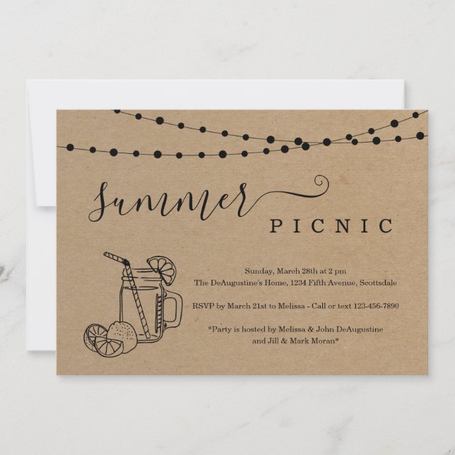 Summer Picnic Party Invitation (Front)