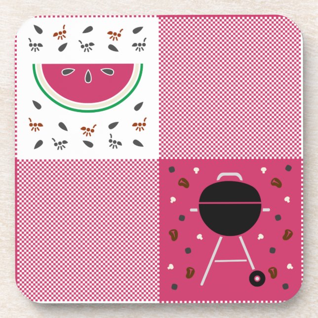 Summer Picnic Square Coaster (Front)