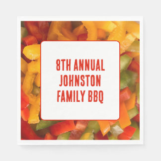 Summer Picnic Vibrant Photo BBQ Family Reunion Napkin