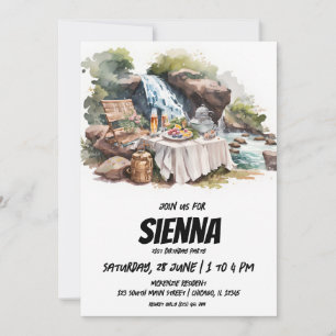 Summer Picnic waterfalls view Invitation