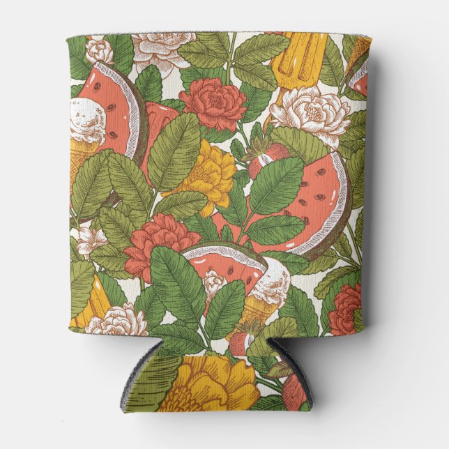 Summer Picnic Watermelon Ice Cream Can Cooler (Front)