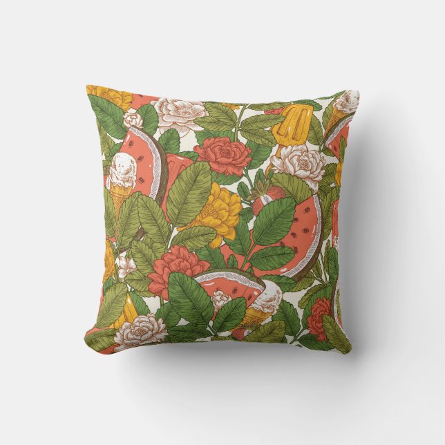 Summer Picnic Watermelon Ice Cream Cushion (Front)