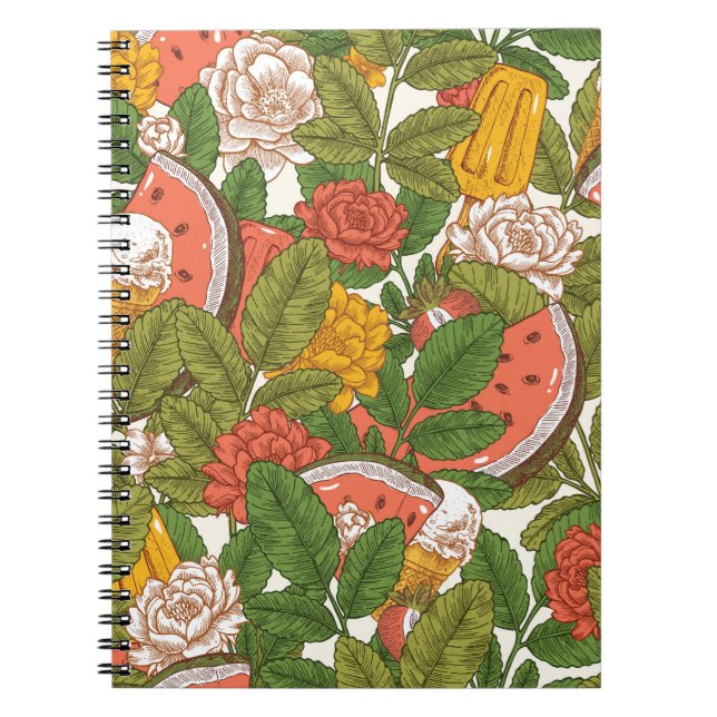 Summer Picnic Watermelon Ice Cream Notebook (Front)
