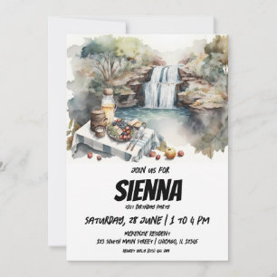 Summer Picnic with waterfalls view Invitation