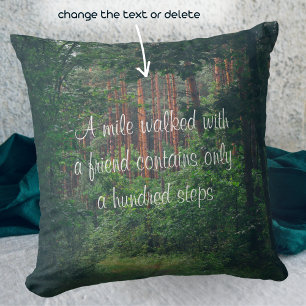 Summer pine forest path cushion