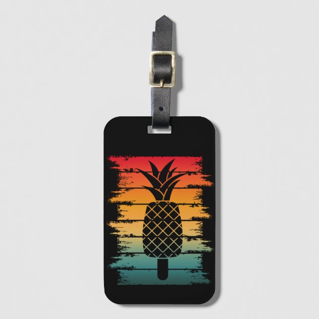 Summer Pineapple Ice Drop Luggage Tag (Front Vertical)