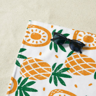 Summer Pineapple Pattern Beach Towel