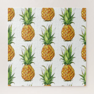 Summer pineapple pattern, seamless design. jigsaw puzzle