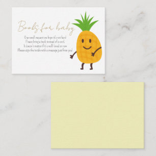 Summer Pineapple Tropical Books For Baby Shower Enclosure Card