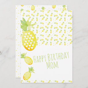 Summer Pineapple Watercolor Mix Pattern Birthday